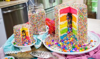 Dreamy Look Rainbow Ruffle Cake for Party Idea