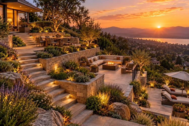 Designing Multi-Level Patios for Sloped Residential Gardens