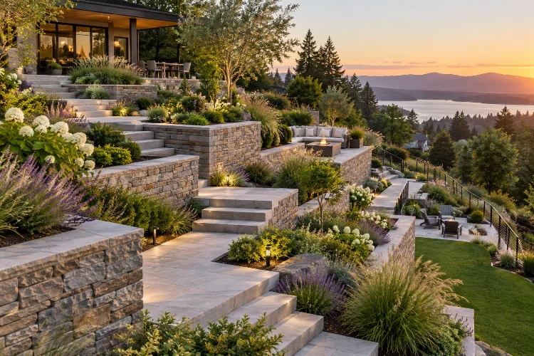 Using Level Changes to Improve Sloped Residential Landscapes